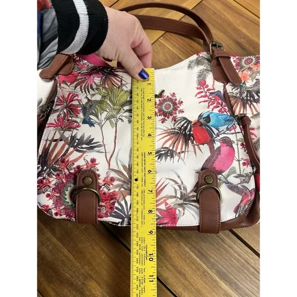 Desugual Rotterdam New Tropic Shoulder Bag Purse Tote Floral Bird Print EUC - Picture 7 of 8